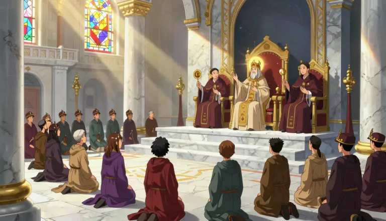 Visual representation of "theocracy" - A system of government in which priests rule in the name of a god or religion.