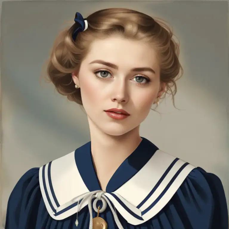 Visual representation of "sailor" - A piece of clothing that has a special design around the neck, often seen on dresses or shirts, looking similar to the uniform of a sailor