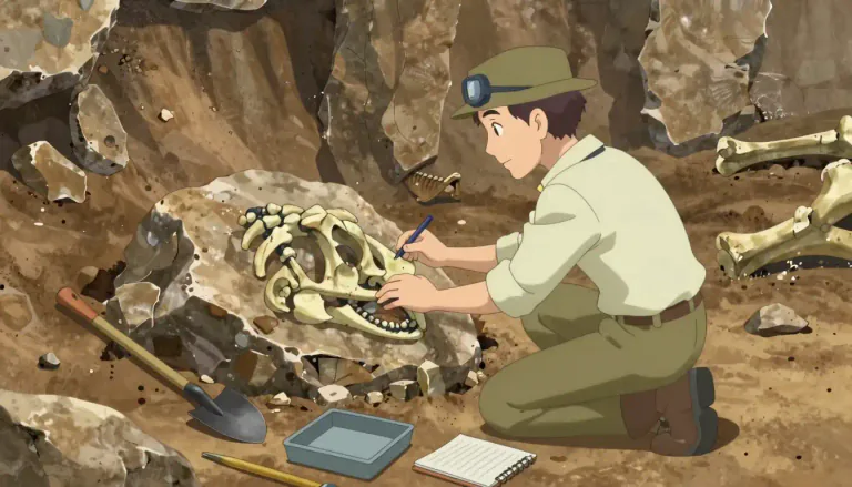 Visual representation of "paleontologist" - A researcher who focuses on the history and evolution of life on Earth through fossils.