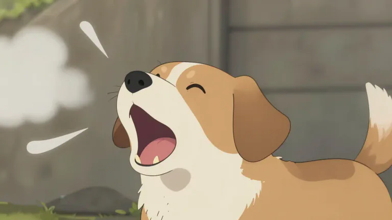 Visual representation of "bow-wow" - A sound that a dog makes