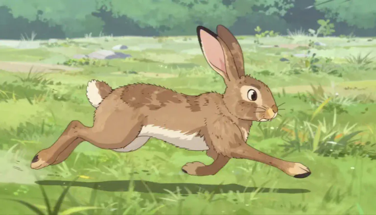 Visual representation of "hare" - A fast-running, long-eared mammal that resembles a large rabbit, having very long hind legs and typically found in grassland or open woodland.