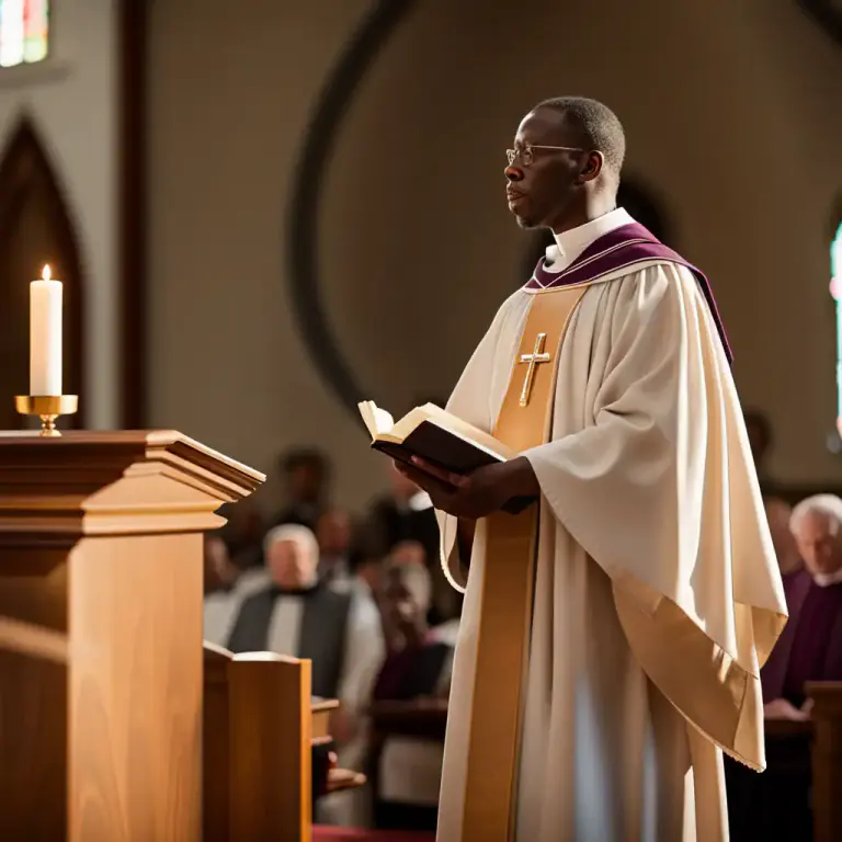 Visual representation of "a man of God/the cloth" - A man who is a member of the clergy in a Christian church.