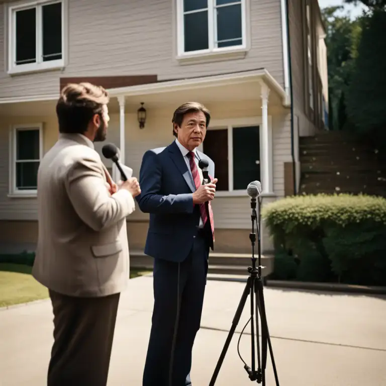 Visual representation of "doorstep" - A doorstep interview is one that is not planned, where a reporter waits outside someone's house or office.