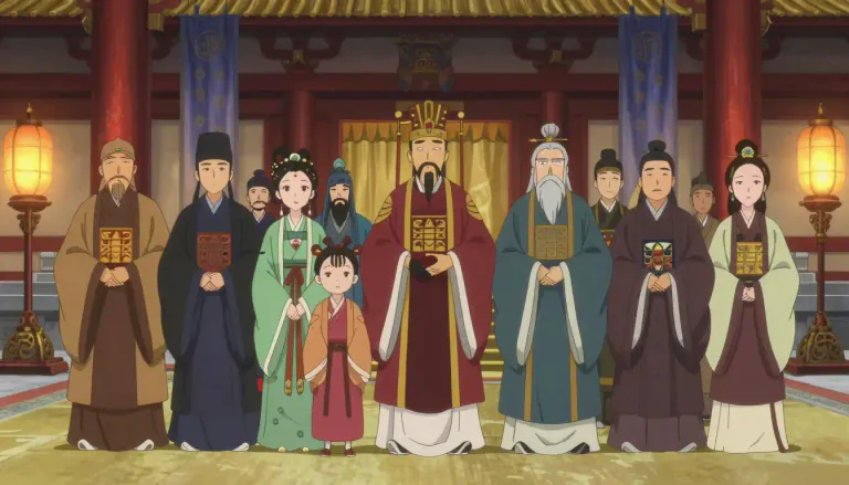 Visual representation of "dynastic" - Related to a dynasty or a succession of rulers from the same family.