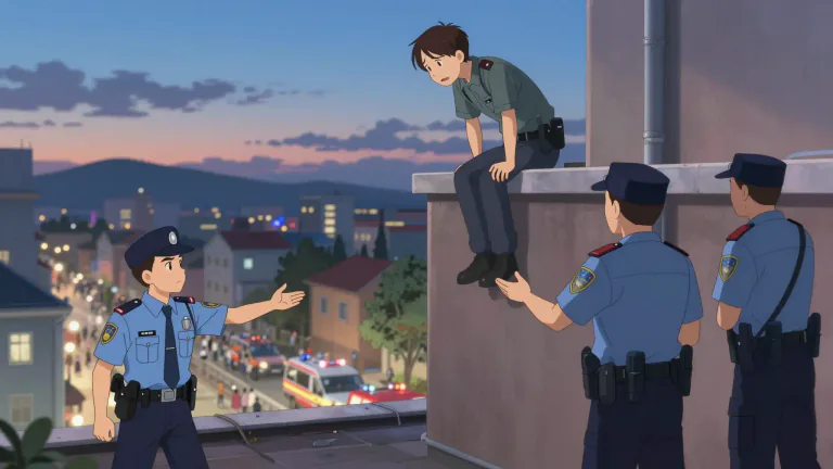 Visual representation of "jumper" - A person who jumps from a high place, committing suicide or demonstrating protest.