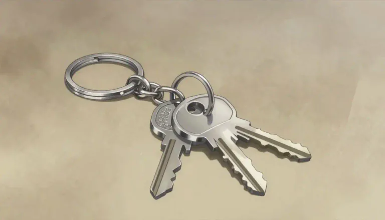 Visual representation of "keychain" - A small chain to which a number of keys may be attached.