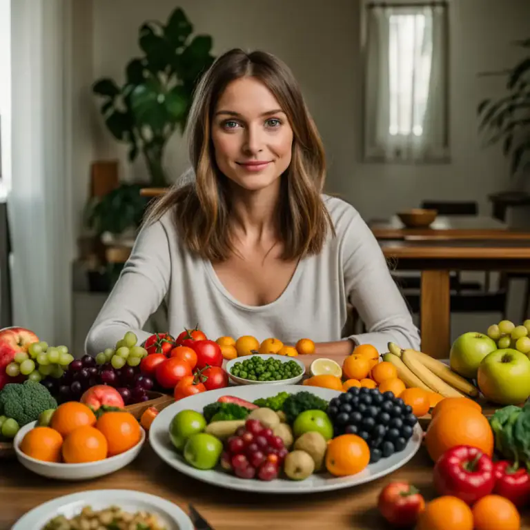 Visual representation of "five a day" - A health recommendation suggesting the consumption of at least five portions of fruit or vegetables each day.