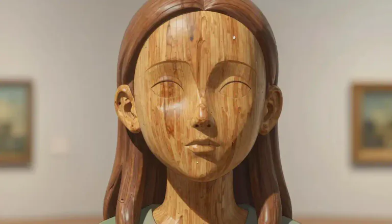 Visual representation of "woodenness" - The quality of being like wood in appearance, nature, or hardness.