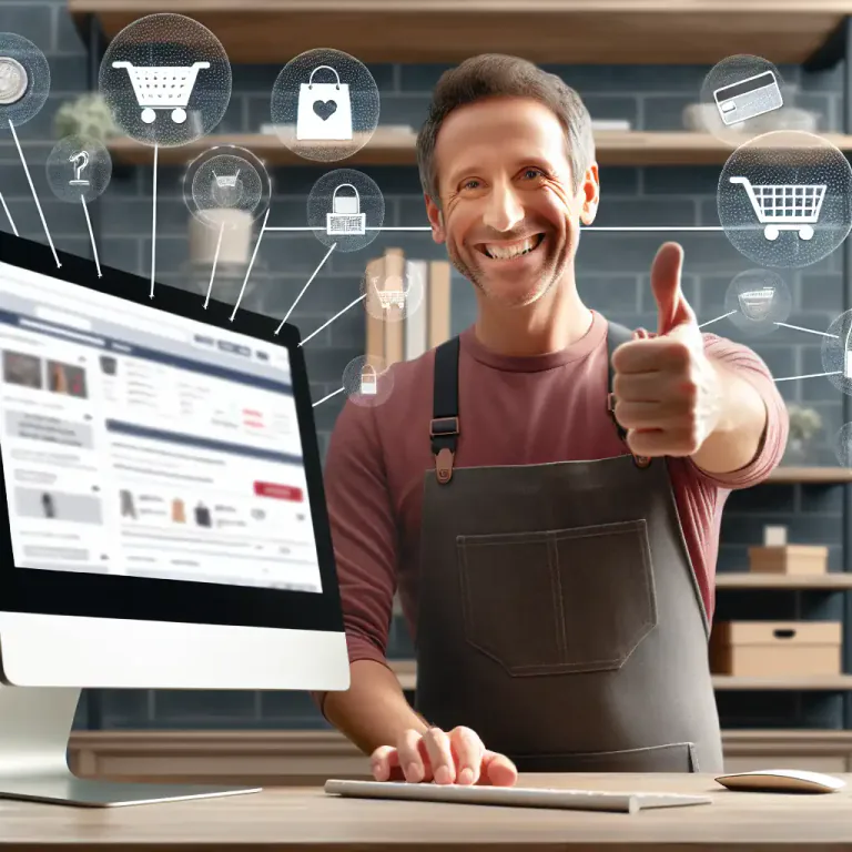 Visual representation of "storefront" - A website created for and operated by a retailer to sell their products online.