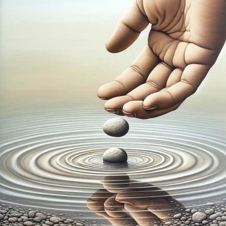 Visual representation of "plop" - The word 'plop' is used to imitate the sound of something dropping into liquid.