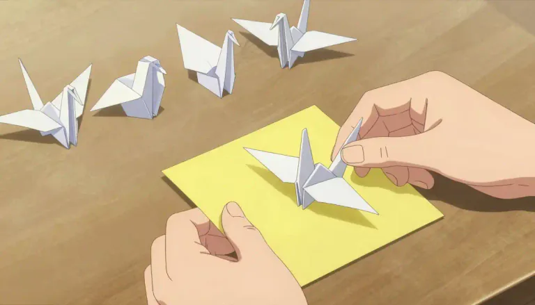 Visual representation of "origami" - The Japanese art of folding paper into various shapes such as animals or objects