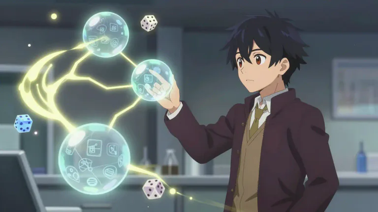 Visual representation of "probabilistically" - In a manner that is based on the principles of probability.