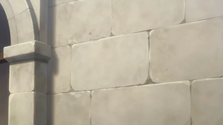 Visual representation of "ashlar" - A large rectangular block of stone used in buildings