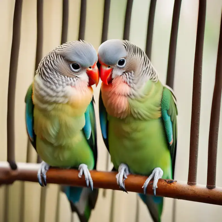 Visual representation of "bill and coo" - Show affection with intimate gestures, like birds that rub their beaks together.