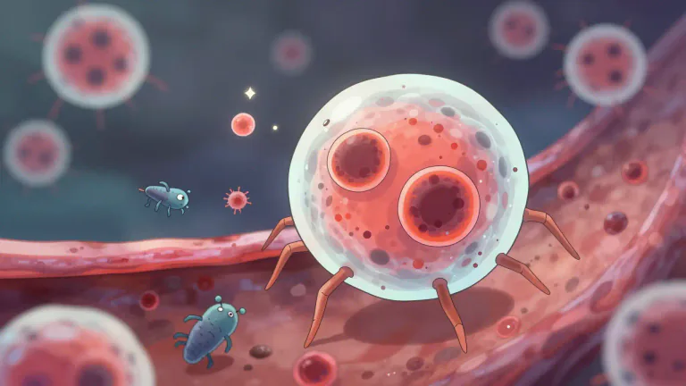 Visual representation of "eosinophil" - A type of white blood cell involved in the body’s immune response, particularly in fighting infections and allergic reactions.