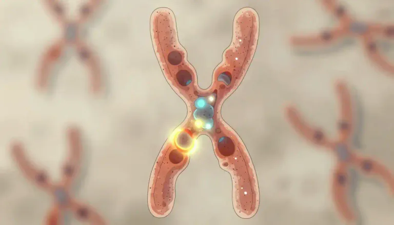 Visual representation of "centromeric" - Relating to a centromere, which is the region of a chromosome where the two sister chromatids are joined.