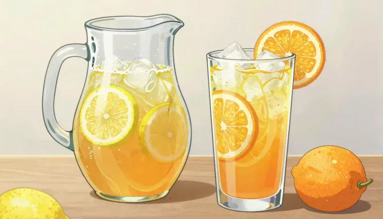Visual representation of "ade" - A type of drink made primarily with a base like lemonade or orangeade, often containing fruit juice.