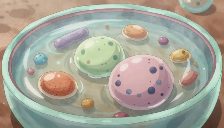Visual representation of "cytoplasm" - The liquid inside a living cell where all the cell's parts are found.