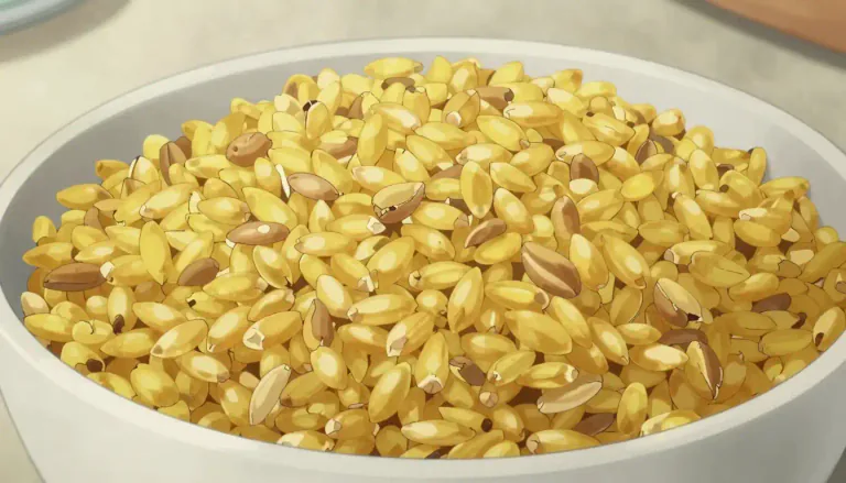 Visual representation of "bulgur" - A grain product made from cracked wheat, commonly used in cooking.