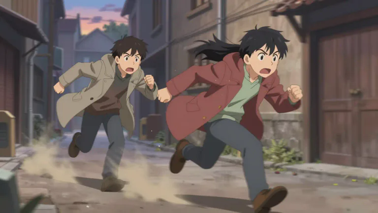 Visual representation of "skedaddle" - To run away quickly