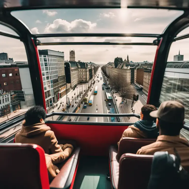 Visual representation of "deck" - A level of a bus or train.