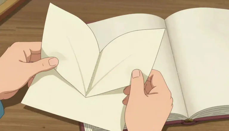 Visual representation of "folio" - A sheet of paper folded once to make two leaves for a book or manuscript.