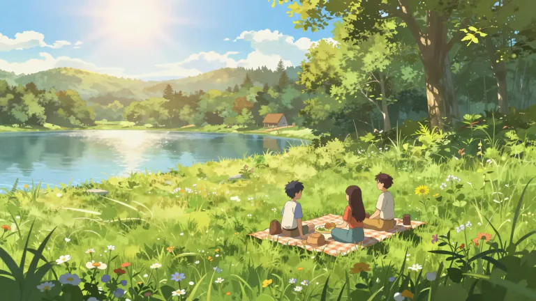 Visual representation of "midsummer" - The middle of summer, specifically the period around the summer solstice, roughly June 21st.