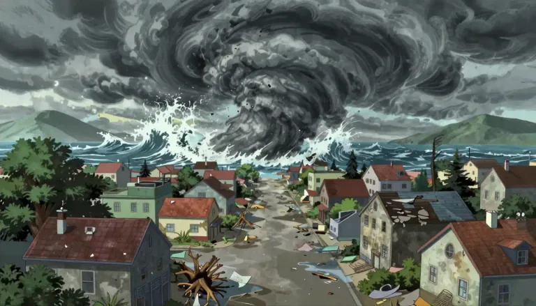 Visual representation of "wipeout" - The act of completely erasing or destroying anything