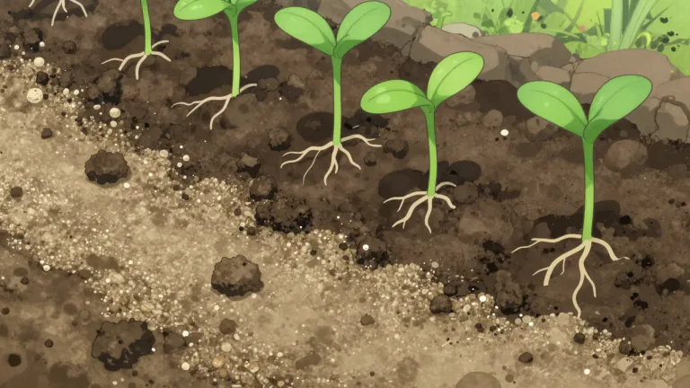 Visual representation of "loam" - A type of soil that is made up of sand, silt, and a bit of clay.
