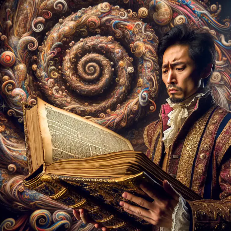 Visual representation of "turgid" - excessively ornate or complex in style or language