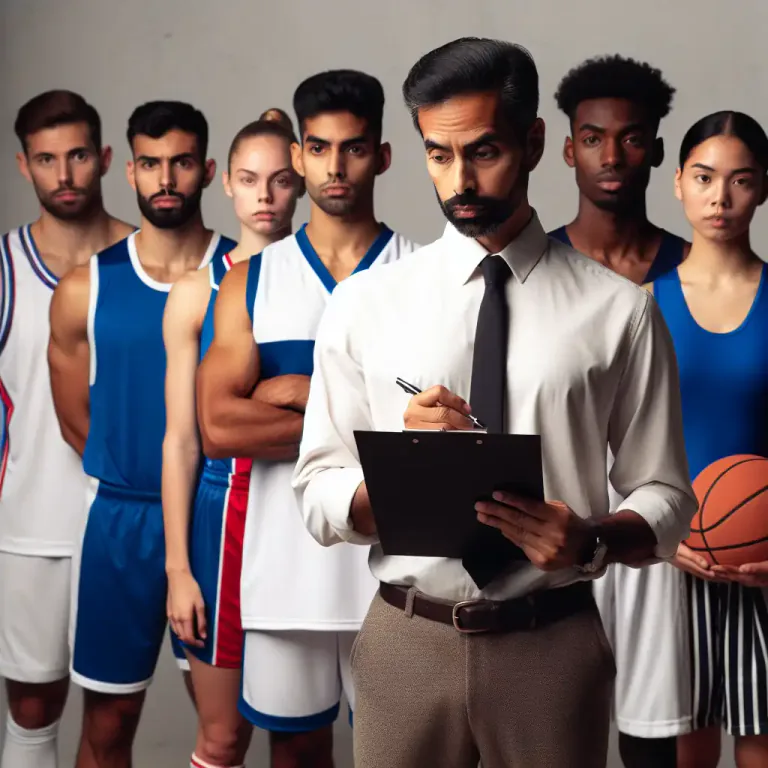 Visual representation of "selector" - In sports, a selector is a person who chooses players for a team.