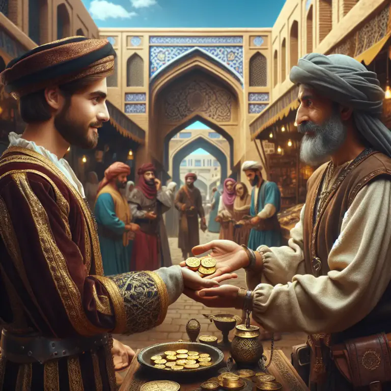 Visual representation of "dinar" - A gold coin formerly used in countries of the Middle East.