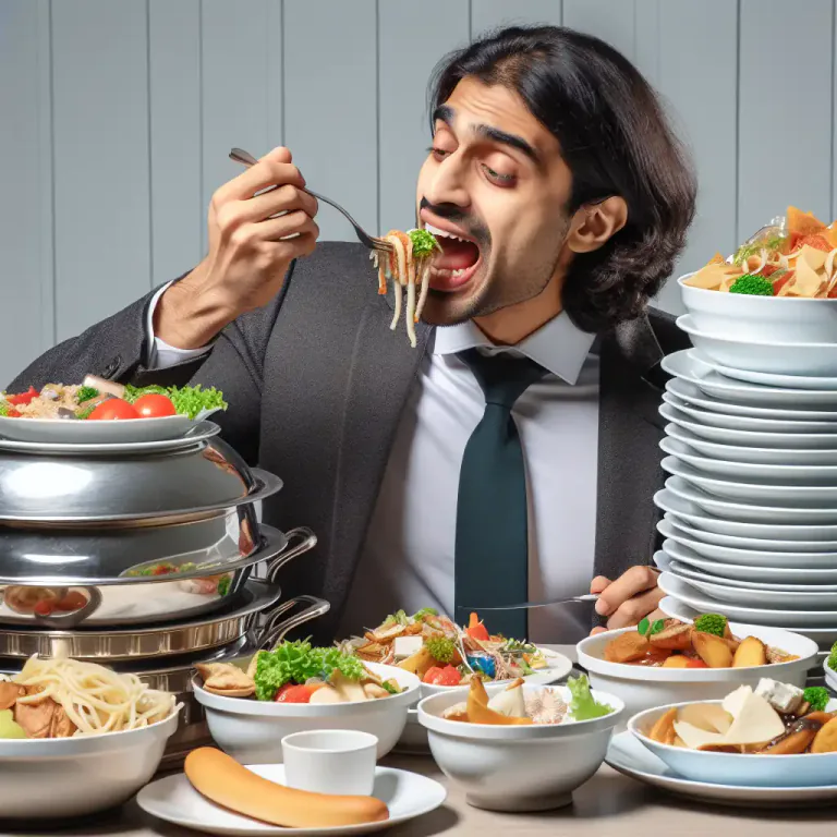 Visual representation of "voracity" - The quality of being able to eat or consume large quantities of food