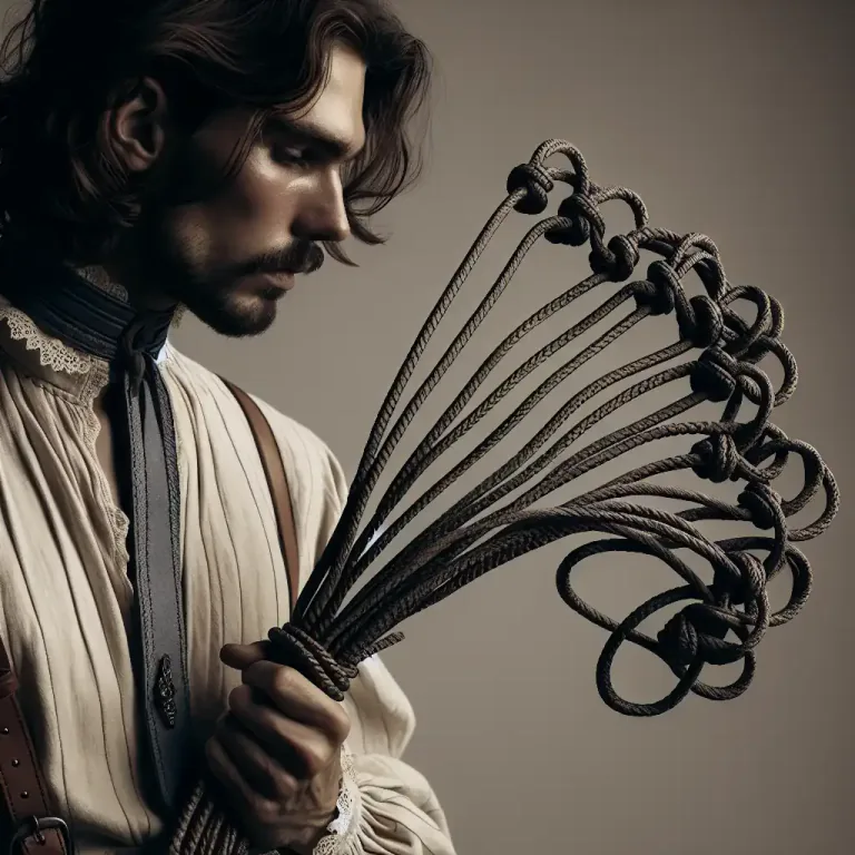 Visual representation of "cat" - A whip, especially one made of nine knotted cords