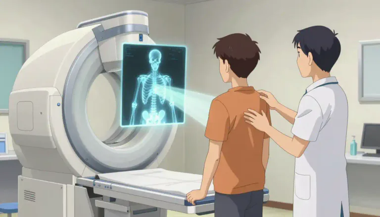 Visual representation of "radiographic" - Relating to or denoting the use of radiation in medical imaging.