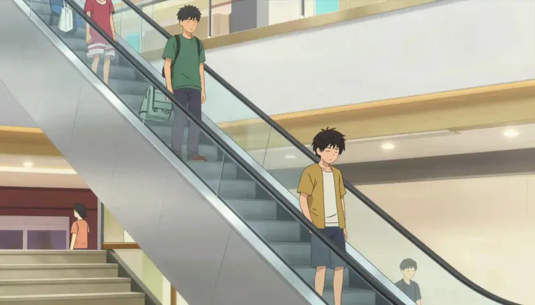 Visual representation of "escalator" - A moving staircase that you stand on to go up or down to different levels in a building.