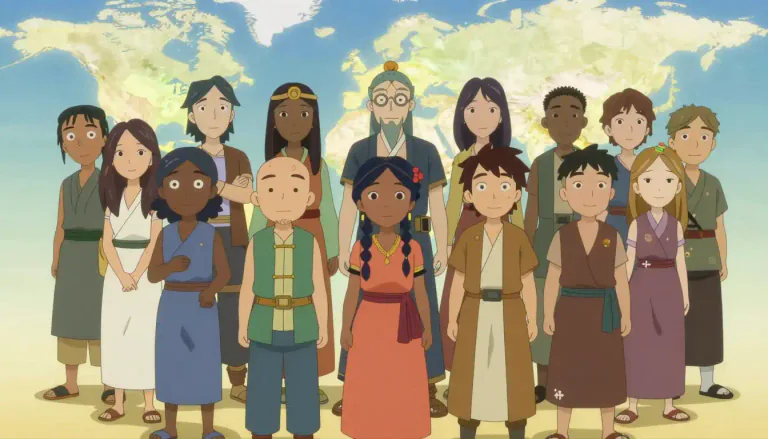 Visual representation of "ethnically" - In a way that relates to race or culture.