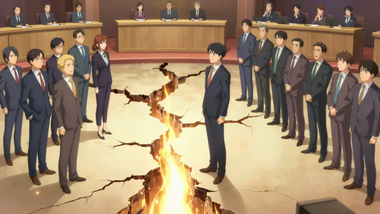 Visual representation of "rift" - Intellectual split between people or groups.