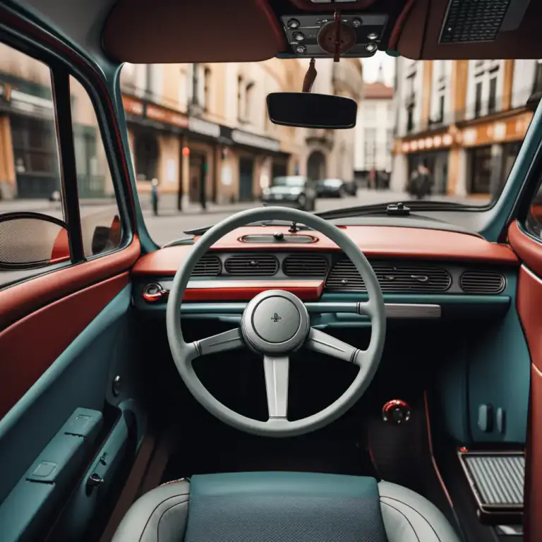 Visual representation of "left-hand drive" - A vehicle that is steered from the left side.