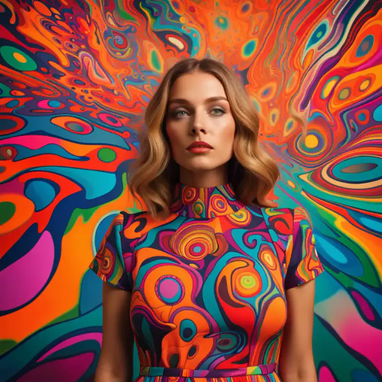 Visual representation of "psychedelic" - Having intense, vibrant colors or a swirling, abstract pattern, imitating the visual hallucinations that are characteristic of a psychedelic experience.