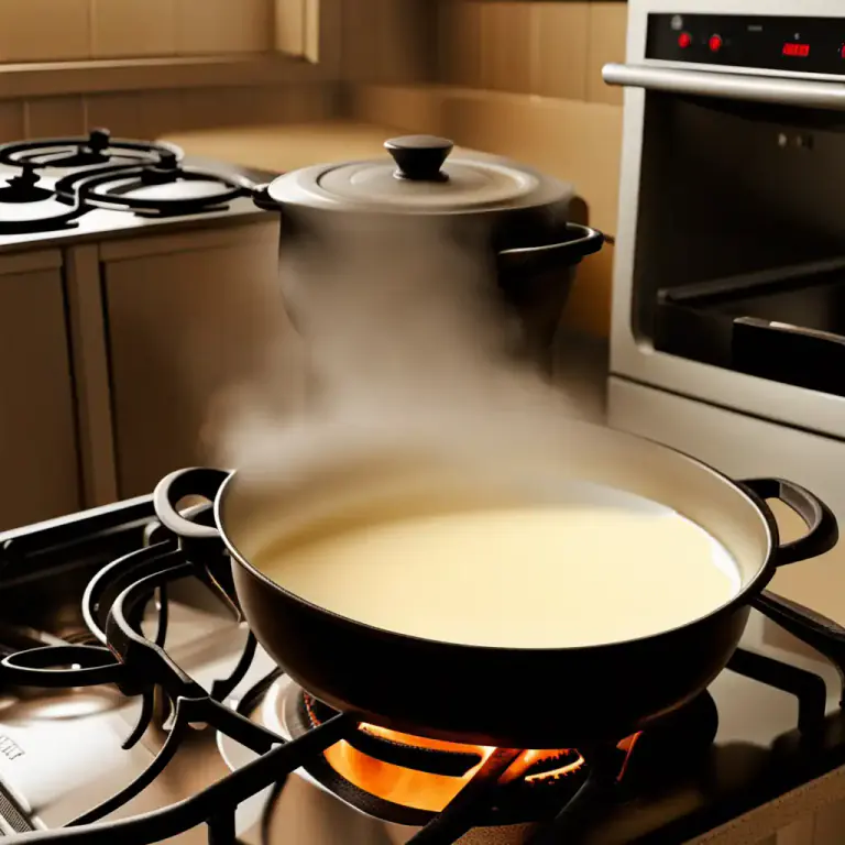 Visual representation of "spill over" - To overflow or cause to overflow while boiling