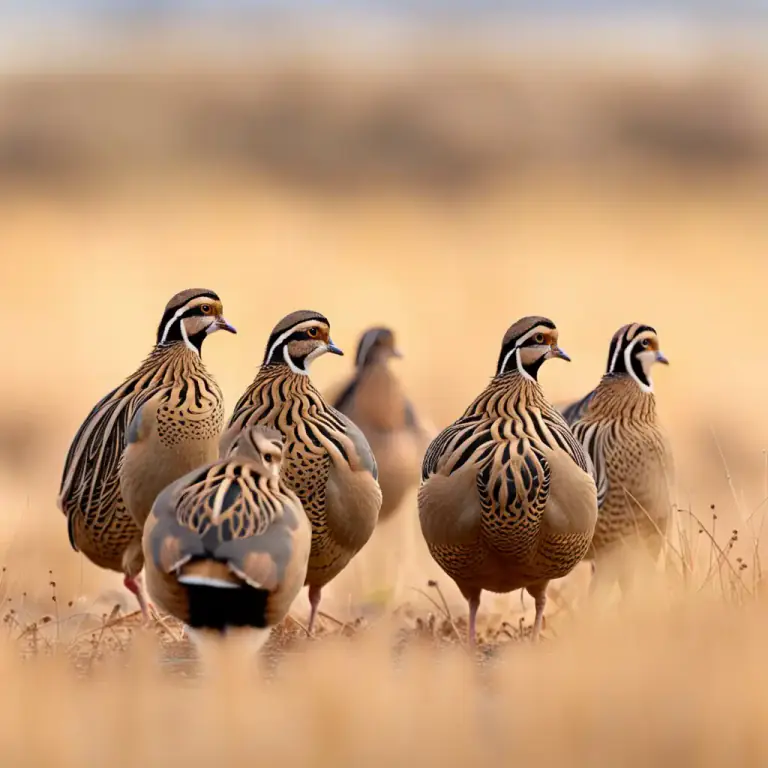 Visual representation of "bevy" - A group of birds, particularly quails