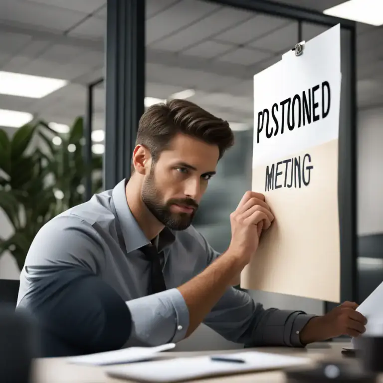 Visual representation of "put over" - To postpone or delay something