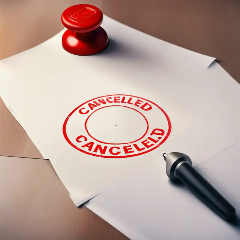 Visual representation of "canned" - To put something off or stop it from happening.