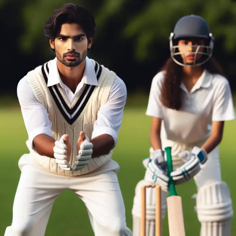 Visual representation of "slip" - In sport, a fielding position in cricket close to the batsman.