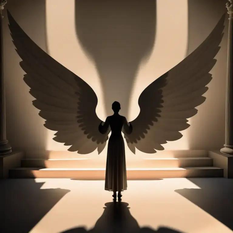 Visual representation of "in/under the shadow of" - In the protection or care of someone or something, especially conveyed as a spiritual shelter or refuge