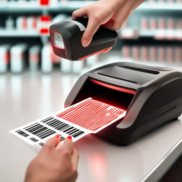 Visual representation of "scan into" - To read an item's barcode using a scanner