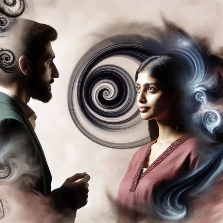 Visual representation of "ensnare" - To attract someone deeply or irresistibly into a situation or relationship that is difficult to escape