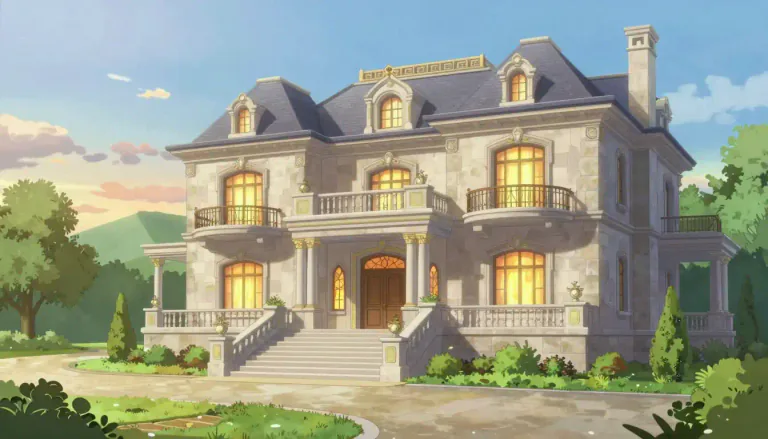Visual representation of "mansion" - A large, luxurious house