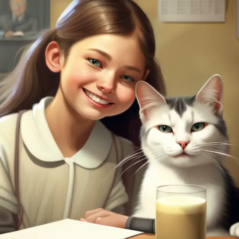Visual representation of "like a cat that’s got the cream" - To look extremely pleased or smug, especially after achieving something.